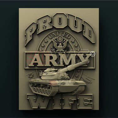 PROUD ARMY WIFE 3D STL 3DWave